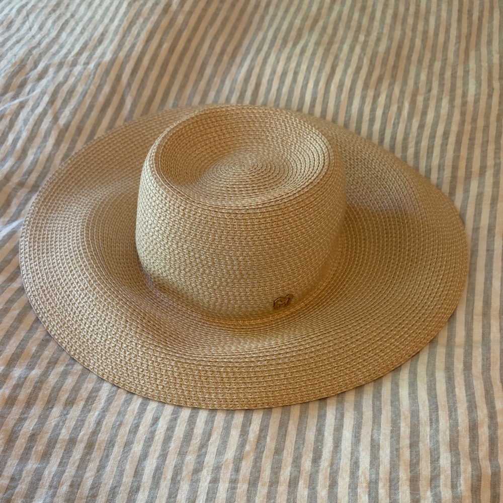Wide-Brim Straw Sun Hat - Natural Beige